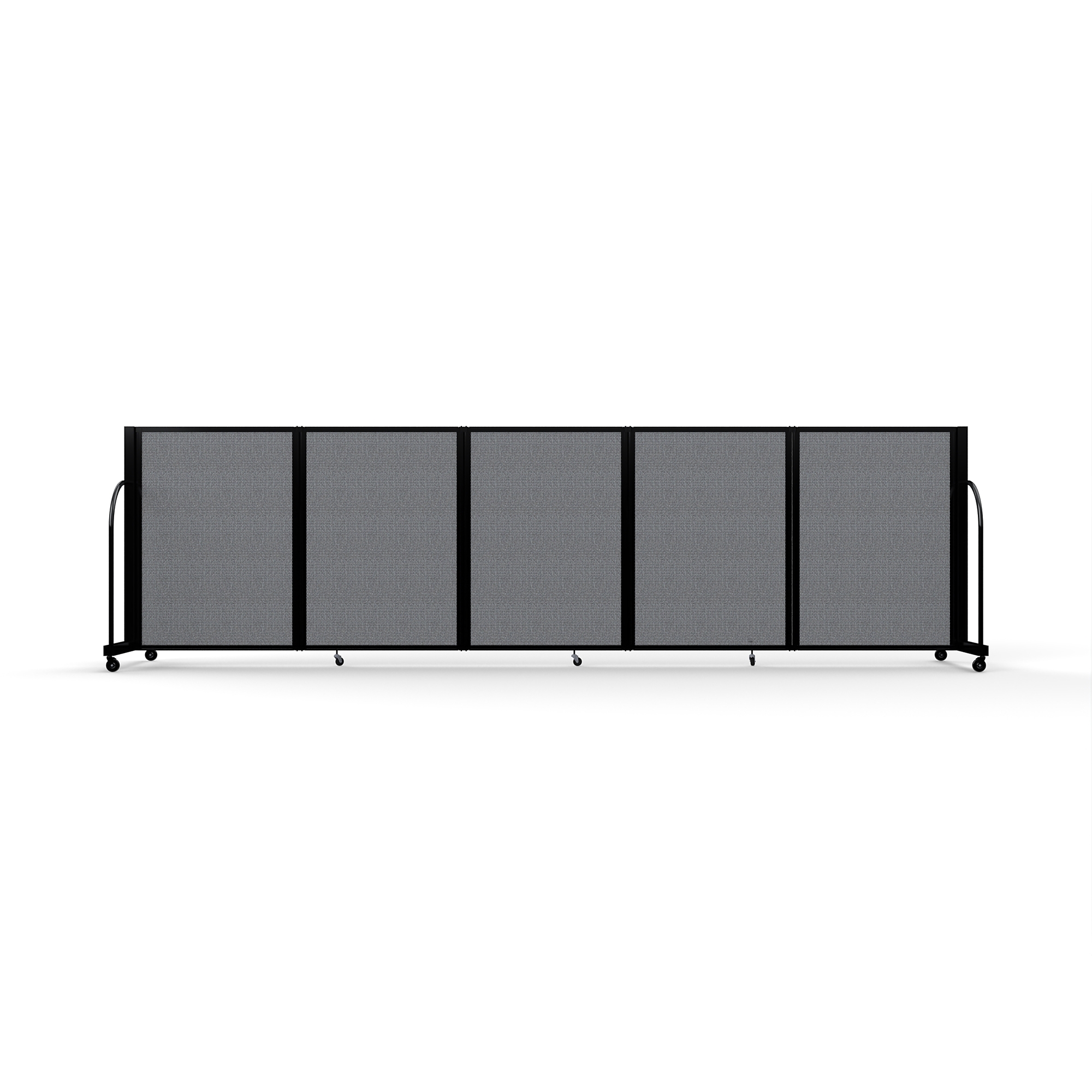 Screenflex Full Motion Divider, 4' x 14'1", Black Frame, Stone